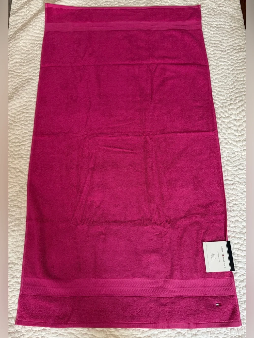 Tommy Hilfiger 10 Piece Vibrant Pink Cotton Bath Towel and Wash Cloth Set
